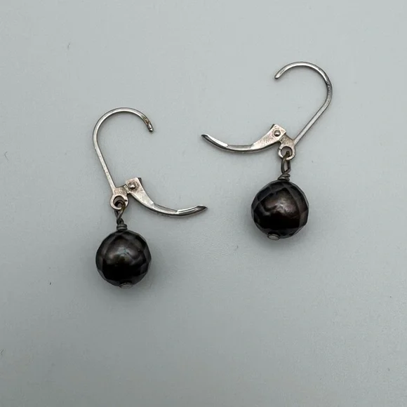 Sterling Silver 925 Pearl Dangle Earrings - Picture 4 of 5